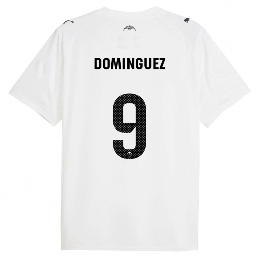 Danxen Femme Maillot Mario Dominguez #9 Blanc Noir Tenues Domicile 2025/26 T-Shirt