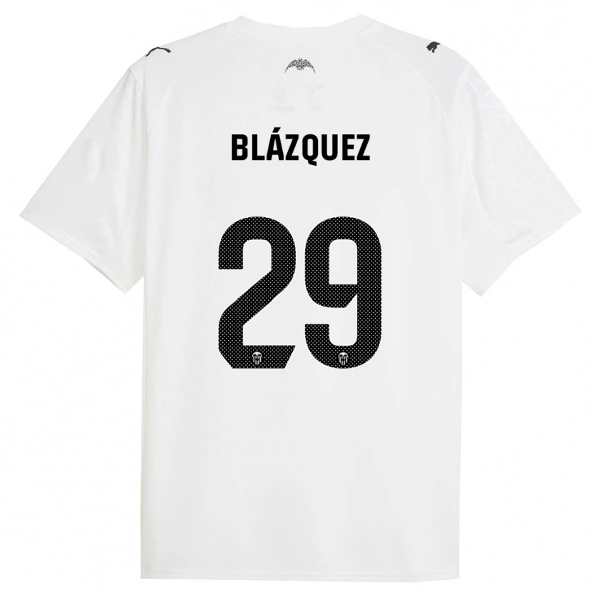 Danxen Femme Maillot Aimar Blázquez #29 Blanc Noir Tenues Domicile 2025/26 T-Shirt