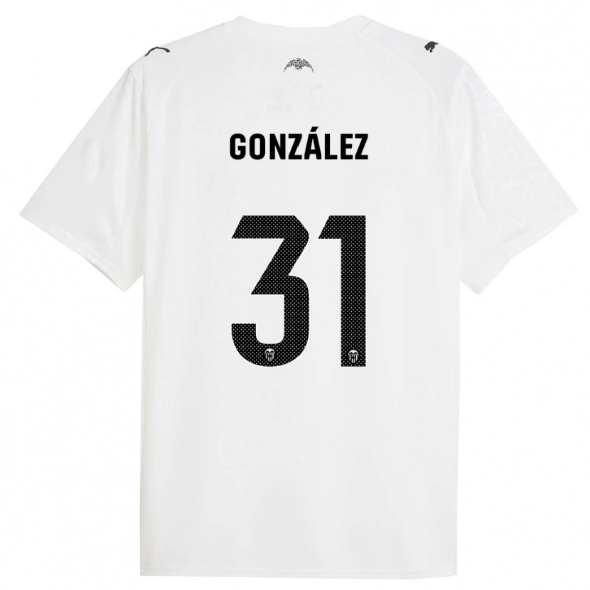 Danxen Femme Maillot Mario González #31 Blanc Noir Tenues Domicile 2025/26 T-Shirt