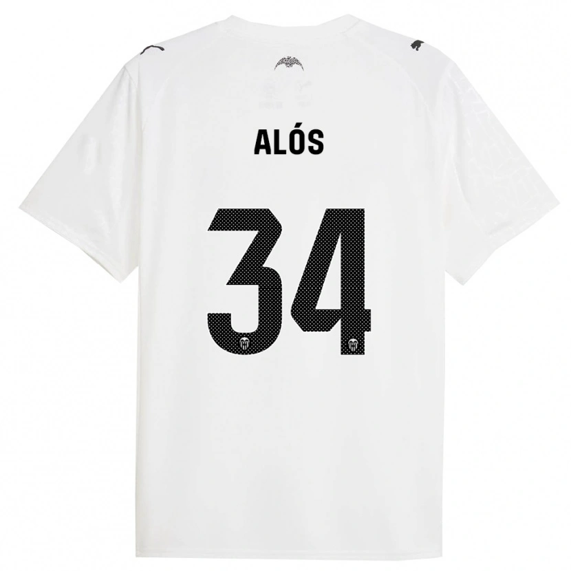 Danxen Femme Maillot Carlos Alós #34 Blanc Noir Tenues Domicile 2025/26 T-Shirt