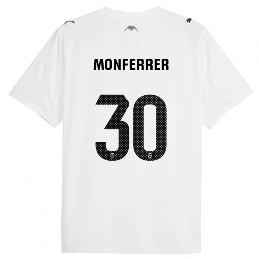Danxen Femme Maillot Miguel Monferrer #30 Blanc Noir Tenues Domicile 2025/26 T-Shirt