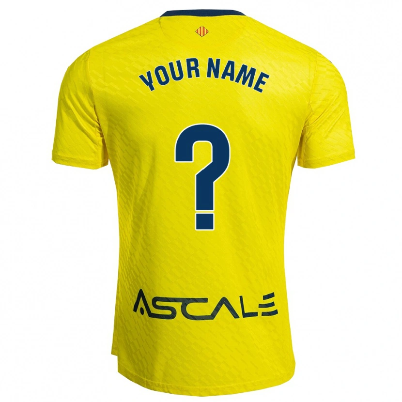 Danxen Femme Maillot Votre Nom #0 Jaune Marine Tenues Domicile 2025/26 T-Shirt