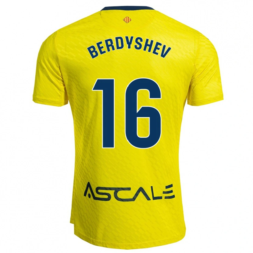 Danxen Femme Maillot Tikhon Berdyshev #16 Jaune Marine Tenues Domicile 2025/26 T-Shirt