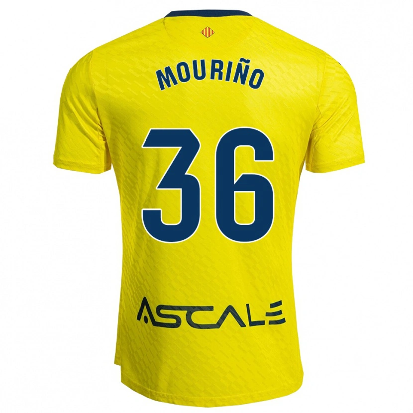 Danxen Femme Maillot Santiago Mouriño #36 Jaune Marine Tenues Domicile 2025/26 T-Shirt