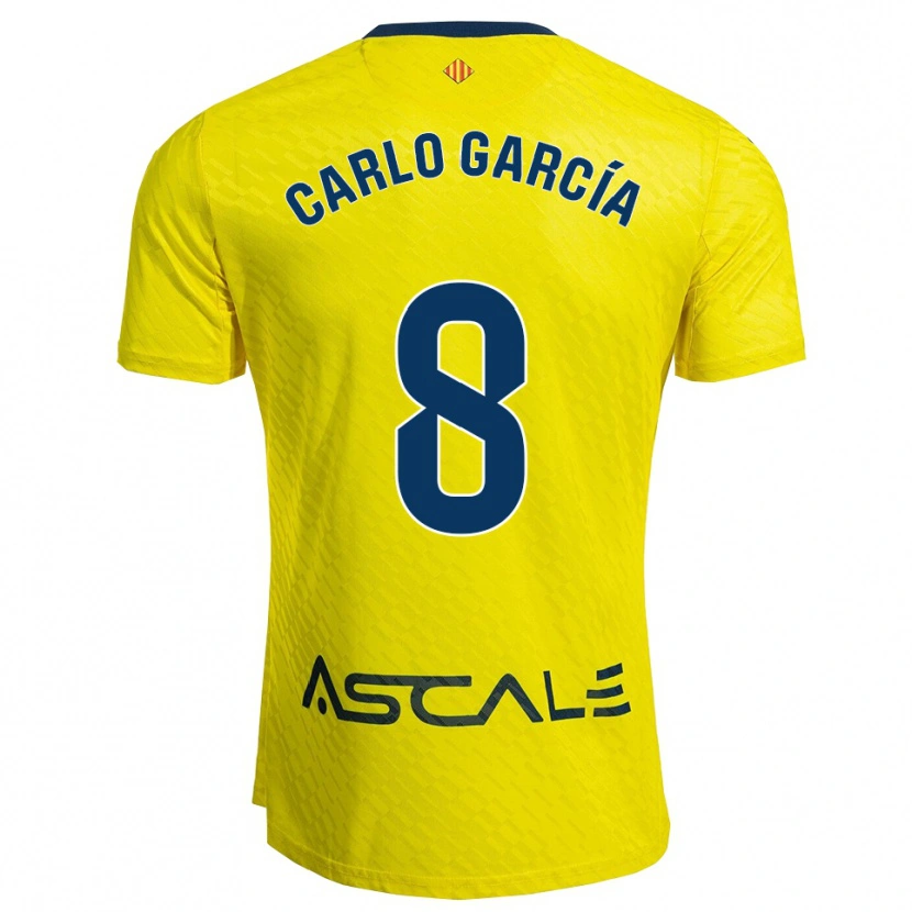 Danxen Femme Maillot Carlo García #8 Jaune Marine Tenues Domicile 2025/26 T-Shirt