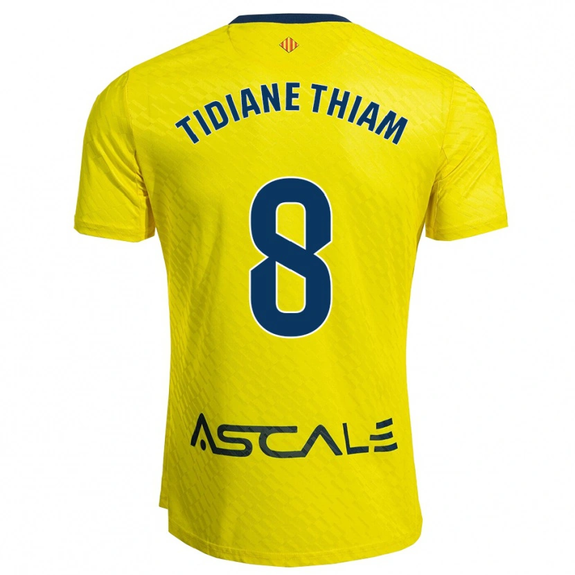 Danxen Femme Maillot Cheikh Tidiane Thiam #8 Jaune Marine Tenues Domicile 2025/26 T-Shirt