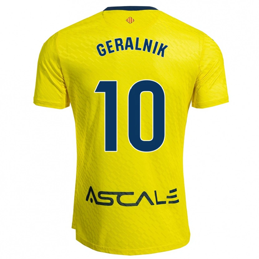 Danxen Femme Maillot Tiago Geralnik #10 Jaune Marine Tenues Domicile 2025/26 T-Shirt