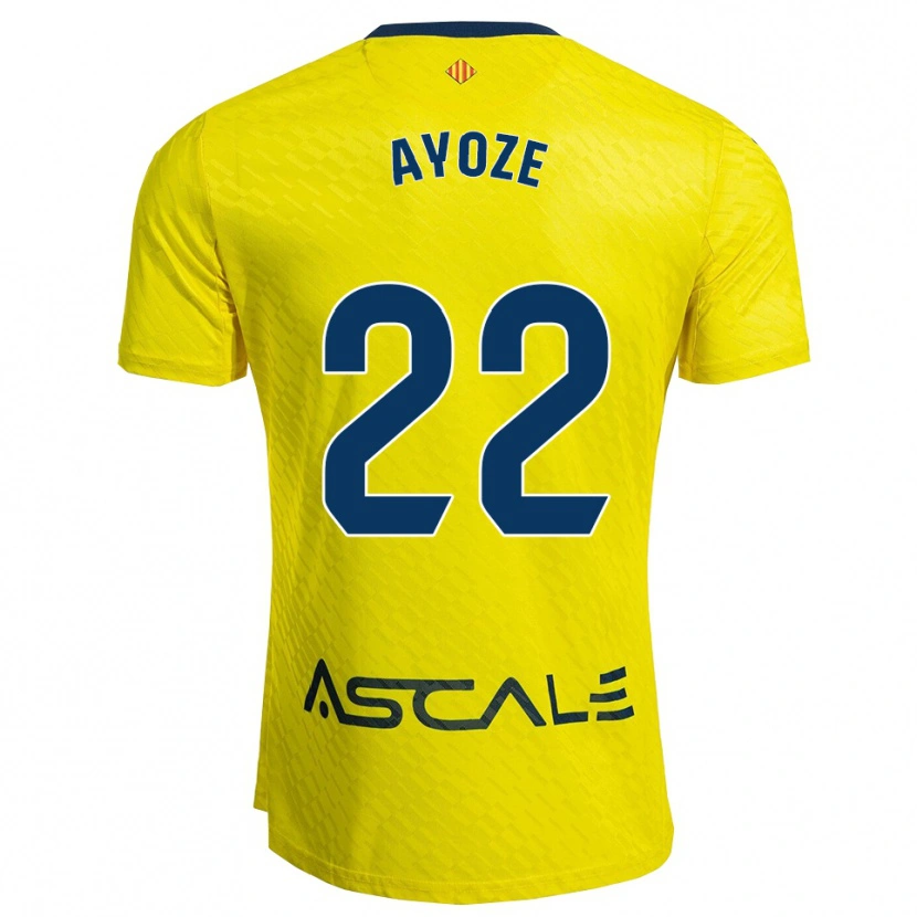 Danxen Femme Maillot Ayoze Pérez #22 Jaune Marine Tenues Domicile 2025/26 T-Shirt