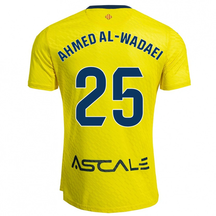 Danxen Femme Maillot Sayed Ahmed Al-Wadaei #25 Jaune Marine Tenues Domicile 2025/26 T-Shirt