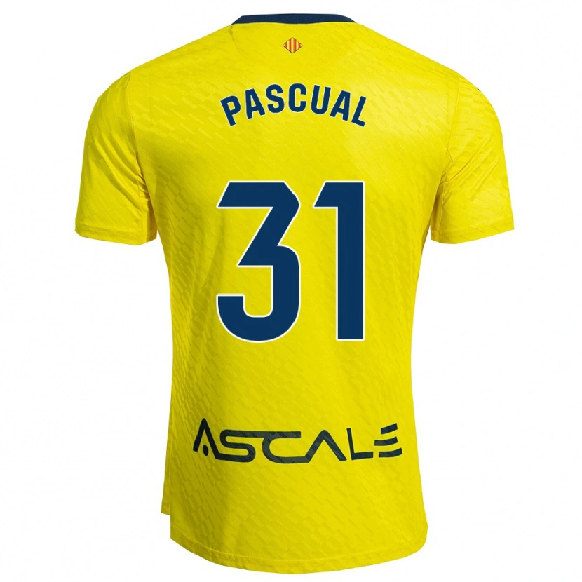 Danxen Femme Maillot Pablo Pascual #31 Jaune Marine Tenues Domicile 2025/26 T-Shirt