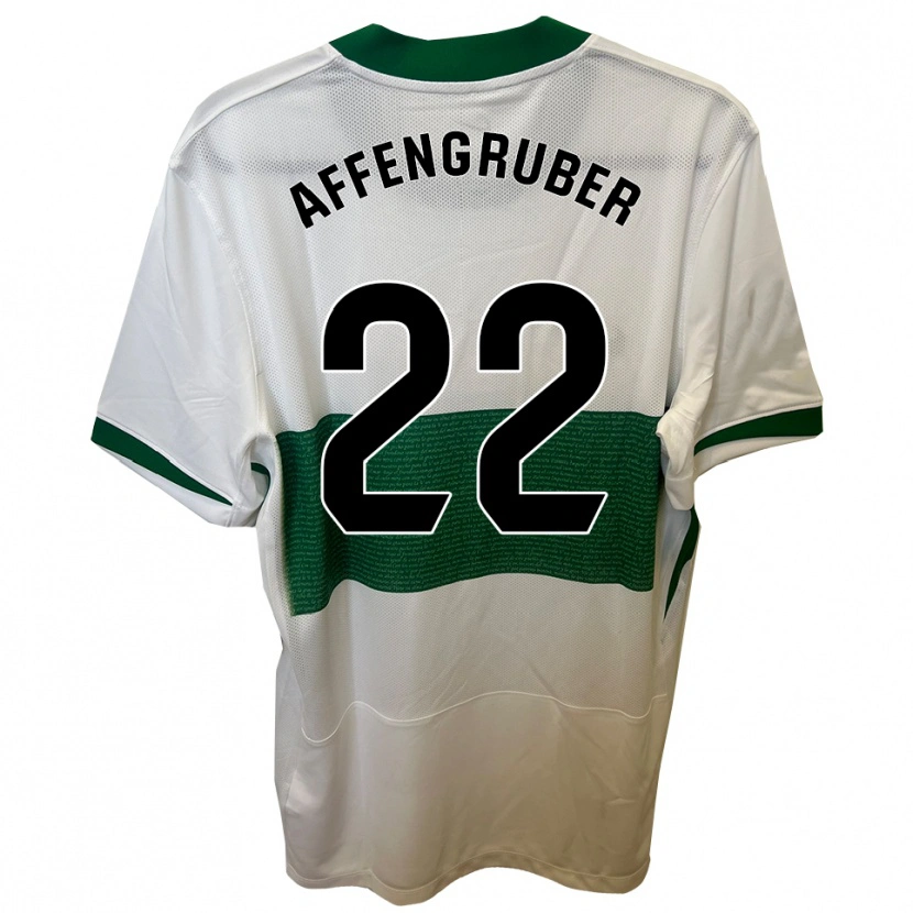 Danxen Femme Maillot David Affengruber #22 Blanc Vert Tenues Domicile 2025/26 T-Shirt