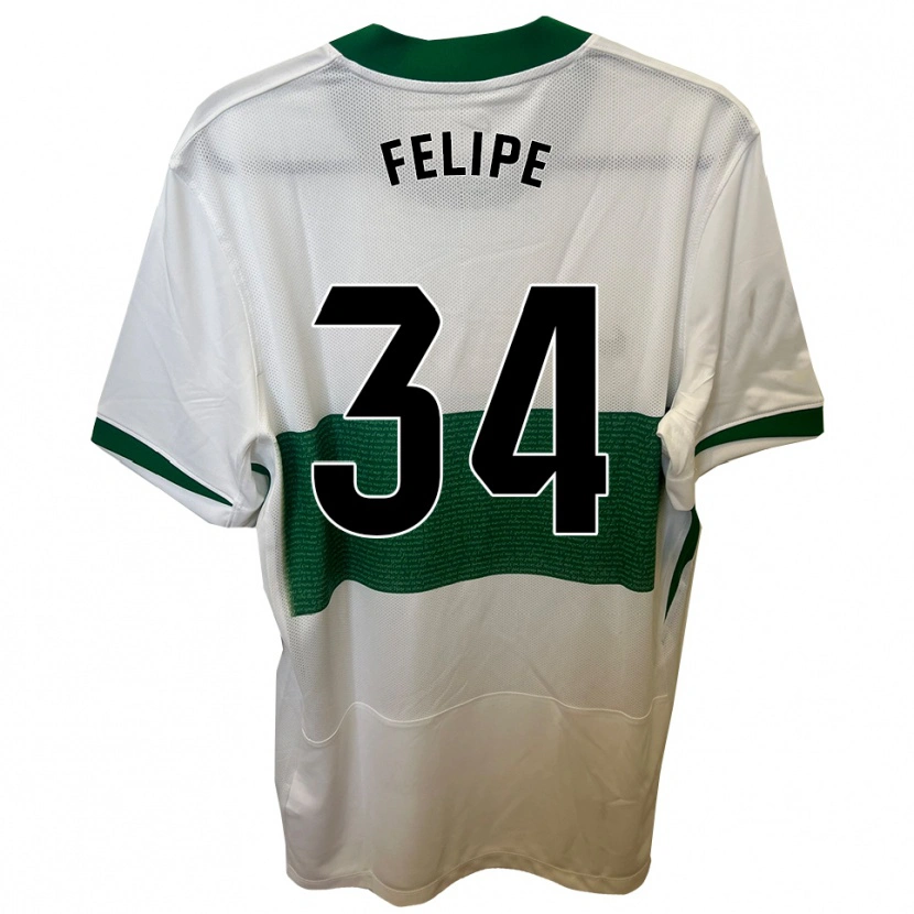 Danxen Femme Maillot Pablo Felipe #34 Blanc Vert Tenues Domicile 2025/26 T-Shirt