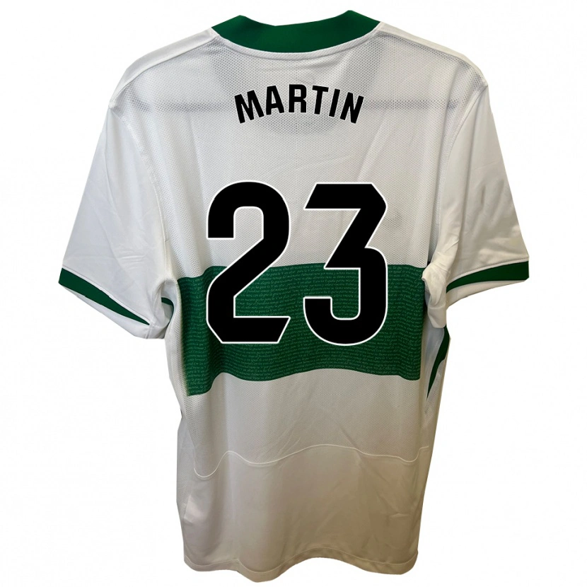 Danxen Femme Maillot Carlos Martin #23 Blanc Vert Tenues Domicile 2025/26 T-Shirt
