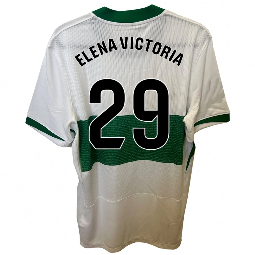 Danxen Femme Maillot Elena Victoria Mas Berna #29 Blanc Vert Tenues Domicile 2025/26 T-Shirt