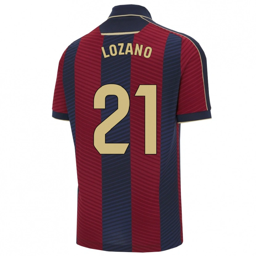 Danxen Femme Maillot Sergio Lozano #21 Rouge Marine Tenues Domicile 2025/26 T-Shirt