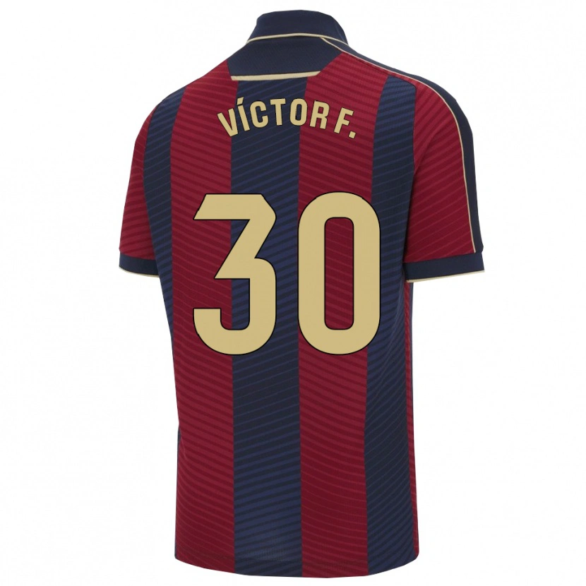 Danxen Femme Maillot Víctor Fernández #30 Rouge Marine Tenues Domicile 2025/26 T-Shirt