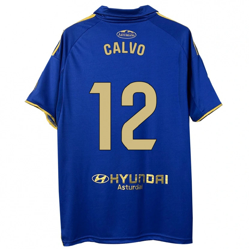 Danxen Femme Maillot Dani Calvo #12 Bleu Or Tenues Domicile 2025/26 T-Shirt