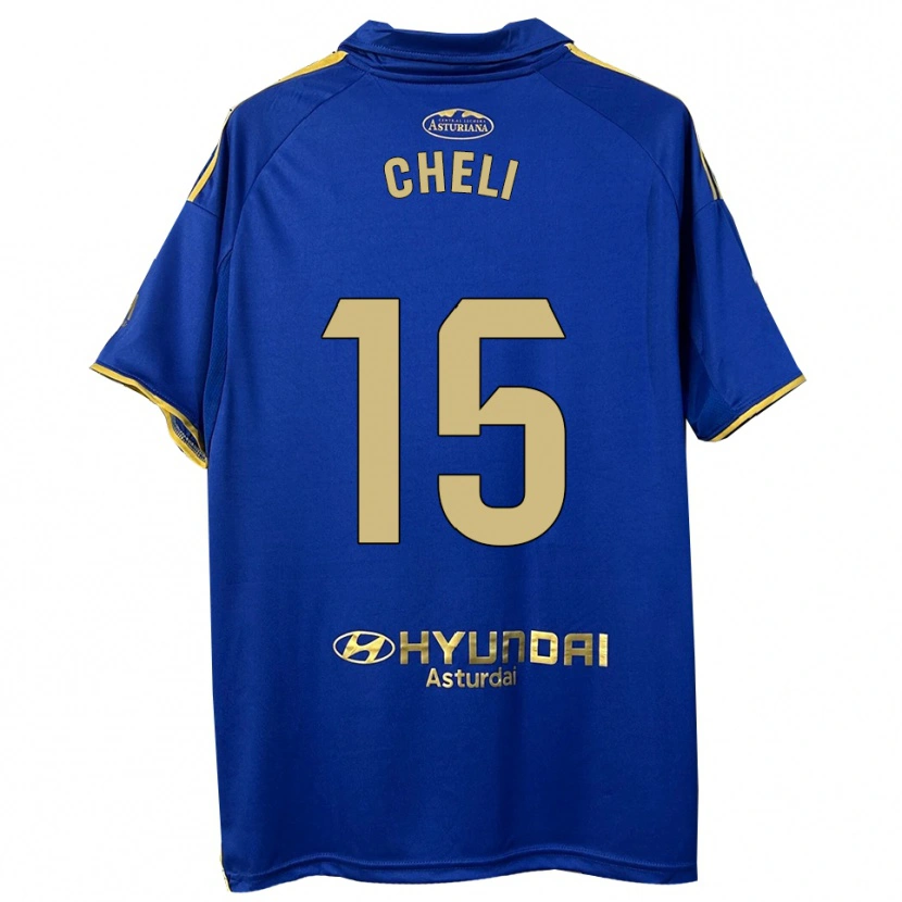 Danxen Femme Maillot Cheli #15 Bleu Or Tenues Domicile 2025/26 T-Shirt