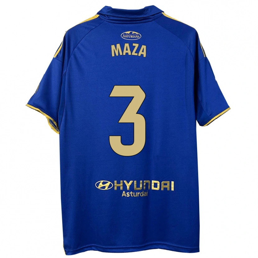 Danxen Femme Maillot Óscar Maza #3 Bleu Or Tenues Domicile 2025/26 T-Shirt