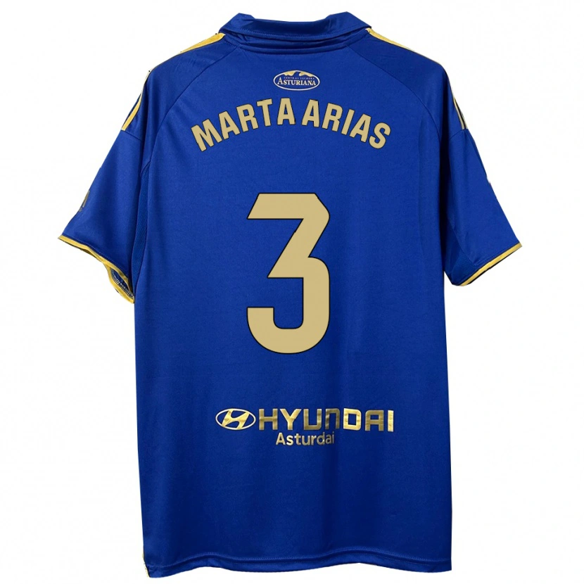 Danxen Femme Maillot Marta Arias #3 Bleu Or Tenues Domicile 2025/26 T-Shirt