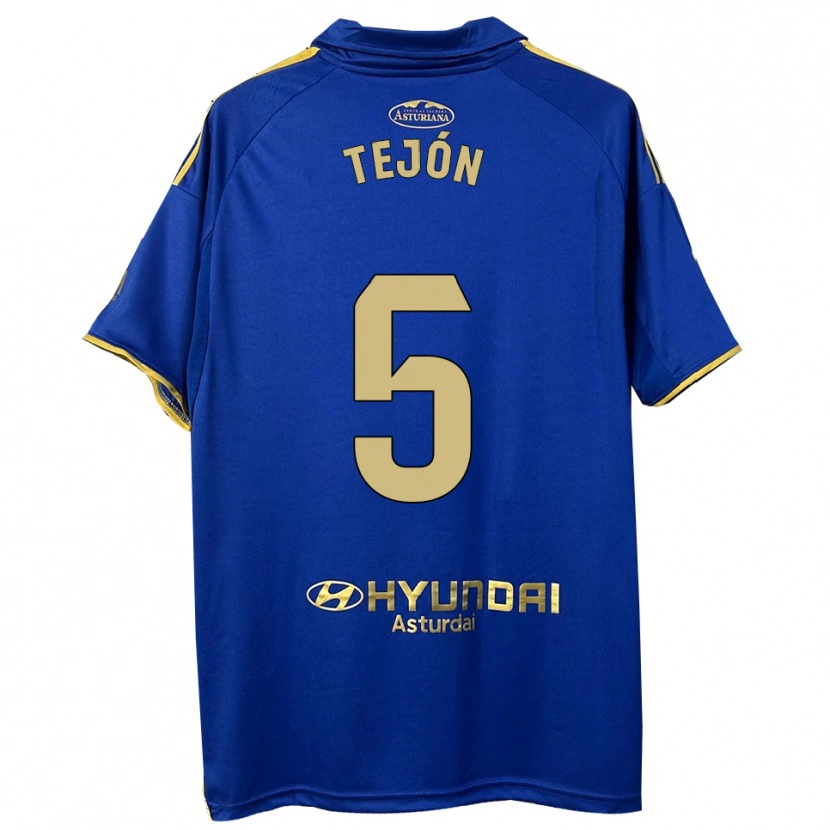 Danxen Femme Maillot Diego Tejón #5 Bleu Or Tenues Domicile 2025/26 T-Shirt