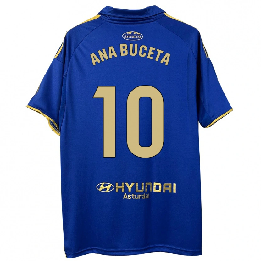 Danxen Femme Maillot Ana Buceta #10 Bleu Or Tenues Domicile 2025/26 T-Shirt