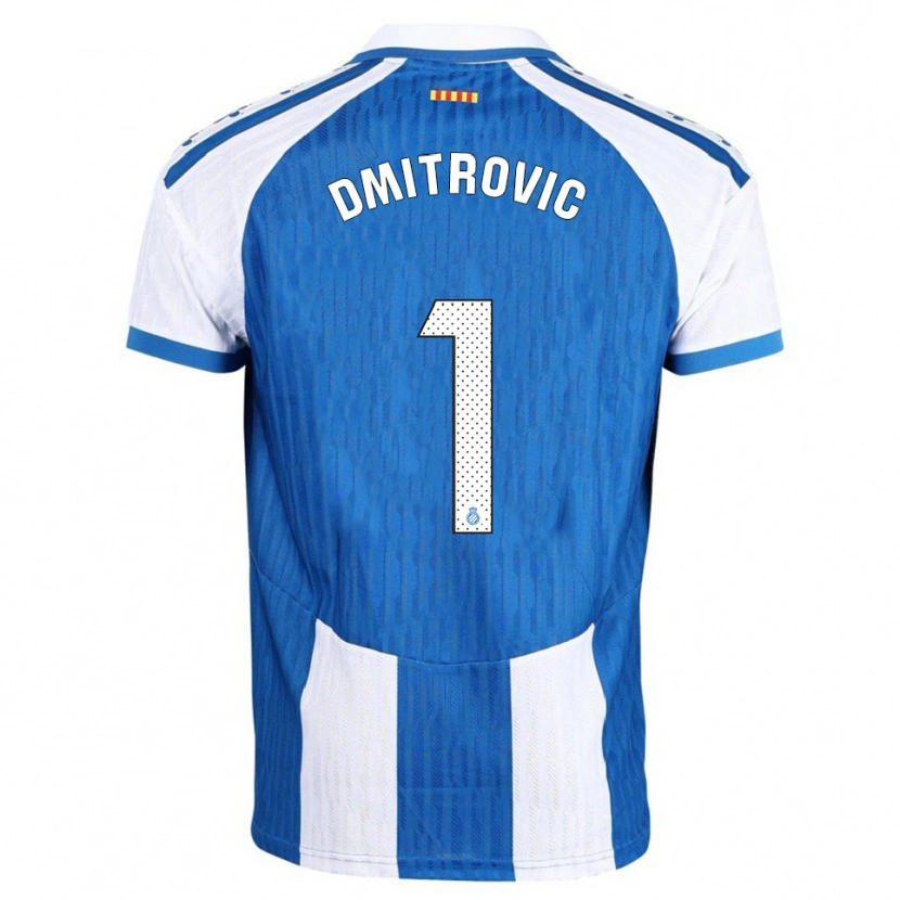 Danxen Femme Maillot Marko Dmitrovic #1 Bleu Blanc Tenues Domicile 2025/26 T-Shirt