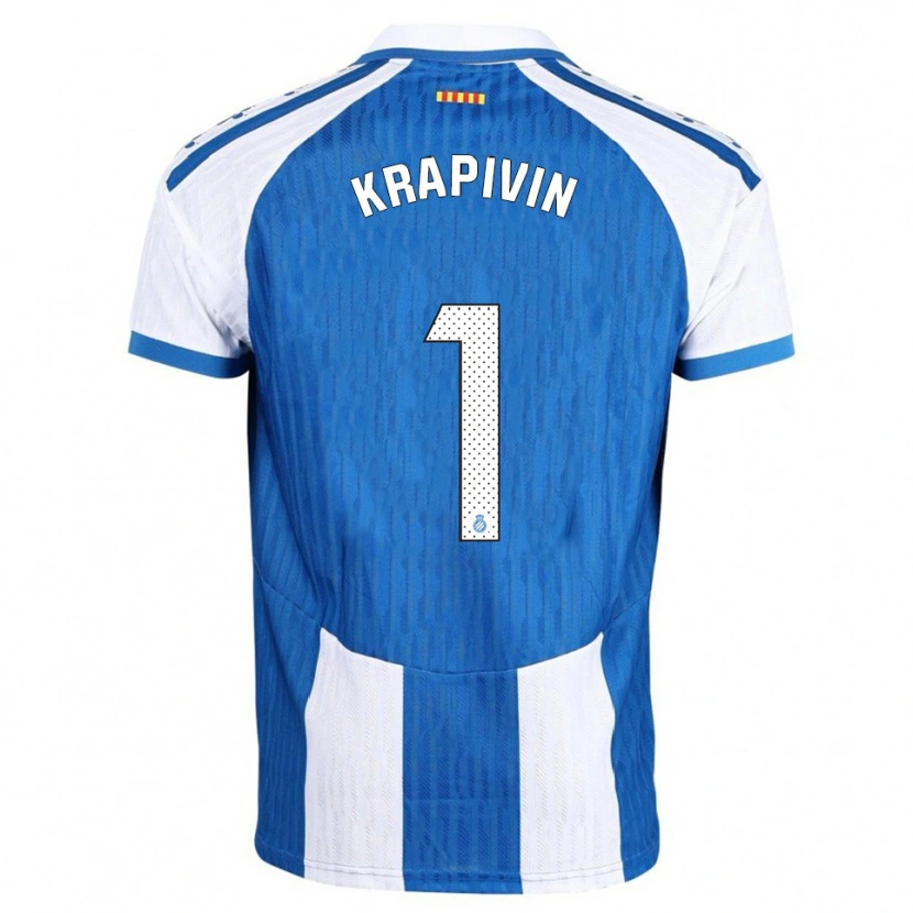 Danxen Femme Maillot Yegor Krapivin #1 Bleu Blanc Tenues Domicile 2025/26 T-Shirt