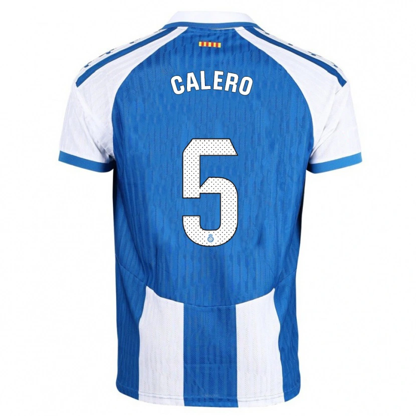 Danxen Femme Maillot Fernando Calero #5 Bleu Blanc Tenues Domicile 2025/26 T-Shirt