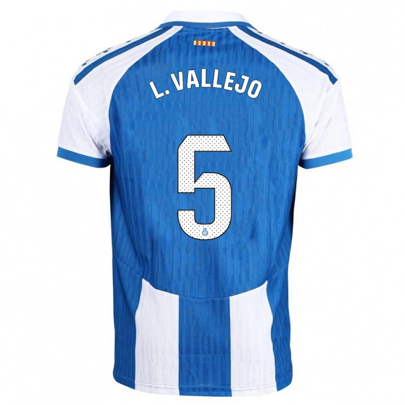 Danxen Femme Maillot Lucía Vallejo Blázquez #5 Bleu Blanc Tenues Domicile 2025/26 T-Shirt