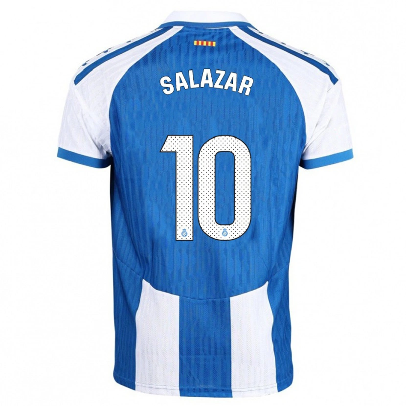 Danxen Femme Maillot Leo Salazar #10 Bleu Blanc Tenues Domicile 2025/26 T-Shirt