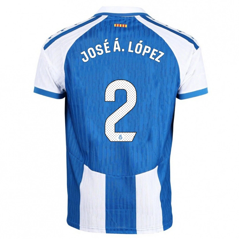 Danxen Femme Maillot José Ángel López #2 Bleu Blanc Tenues Domicile 2025/26 T-Shirt