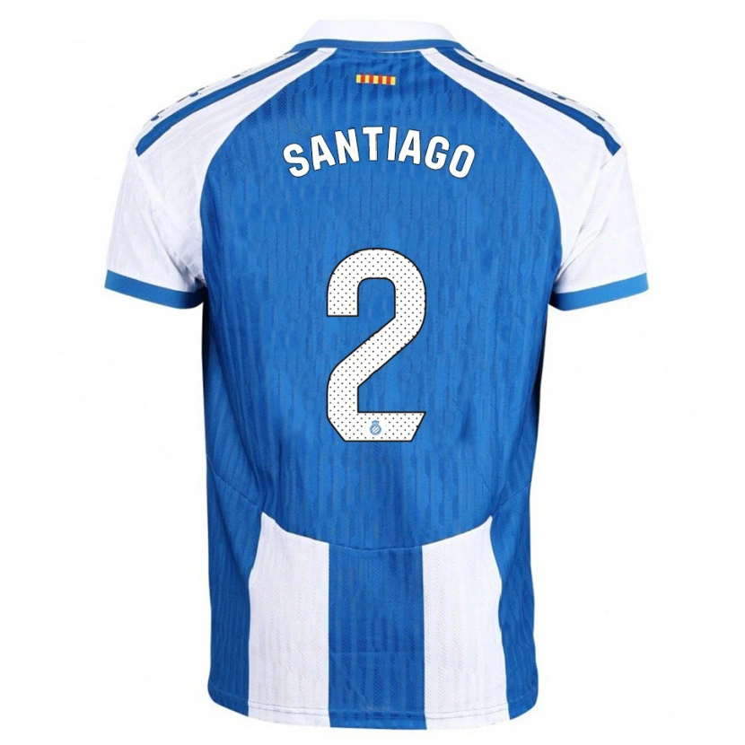Danxen Femme Maillot David Santiago #2 Bleu Blanc Tenues Domicile 2025/26 T-Shirt