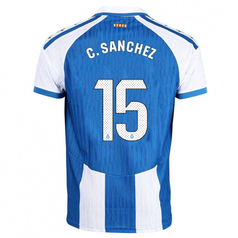 Danxen Femme Maillot Carlos Sánchez #15 Bleu Blanc Tenues Domicile 2025/26 T-Shirt