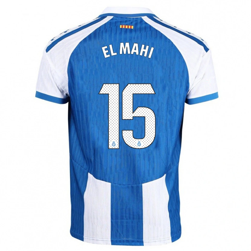 Danxen Femme Maillot Mohamed El Mahi #15 Bleu Blanc Tenues Domicile 2025/26 T-Shirt