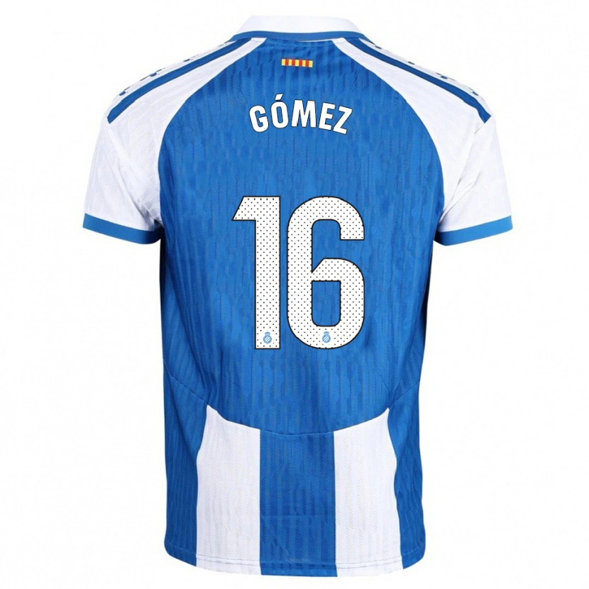 Danxen Femme Maillot Ferran Gómez #16 Bleu Blanc Tenues Domicile 2025/26 T-Shirt