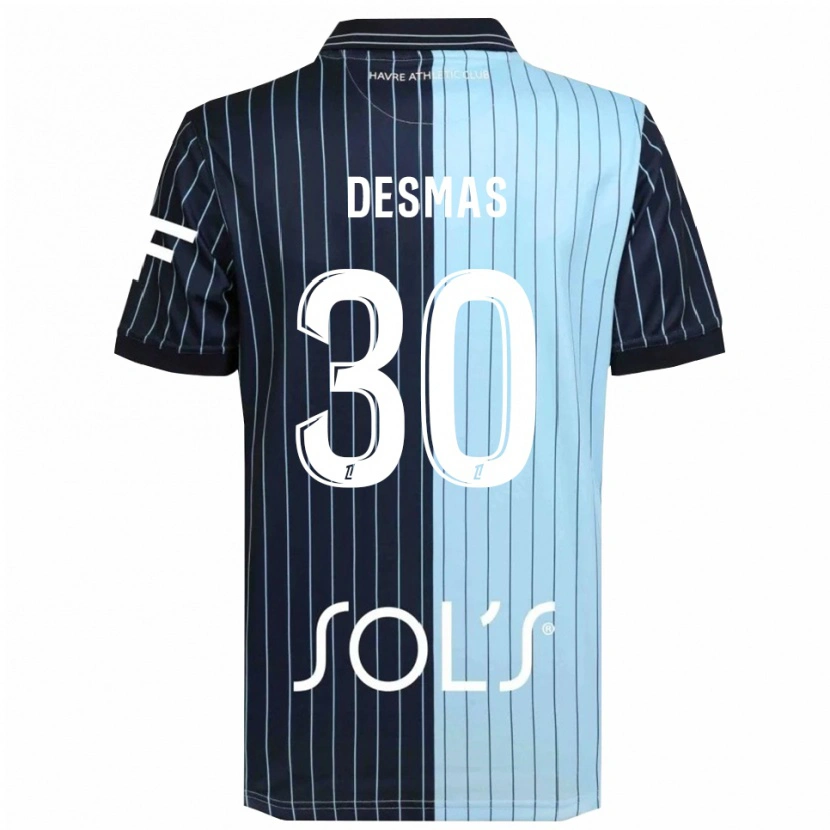 Danxen Femme Maillot Arthur Desmas #30 Marine Bleu Ciel Tenues Domicile 2025/26 T-Shirt