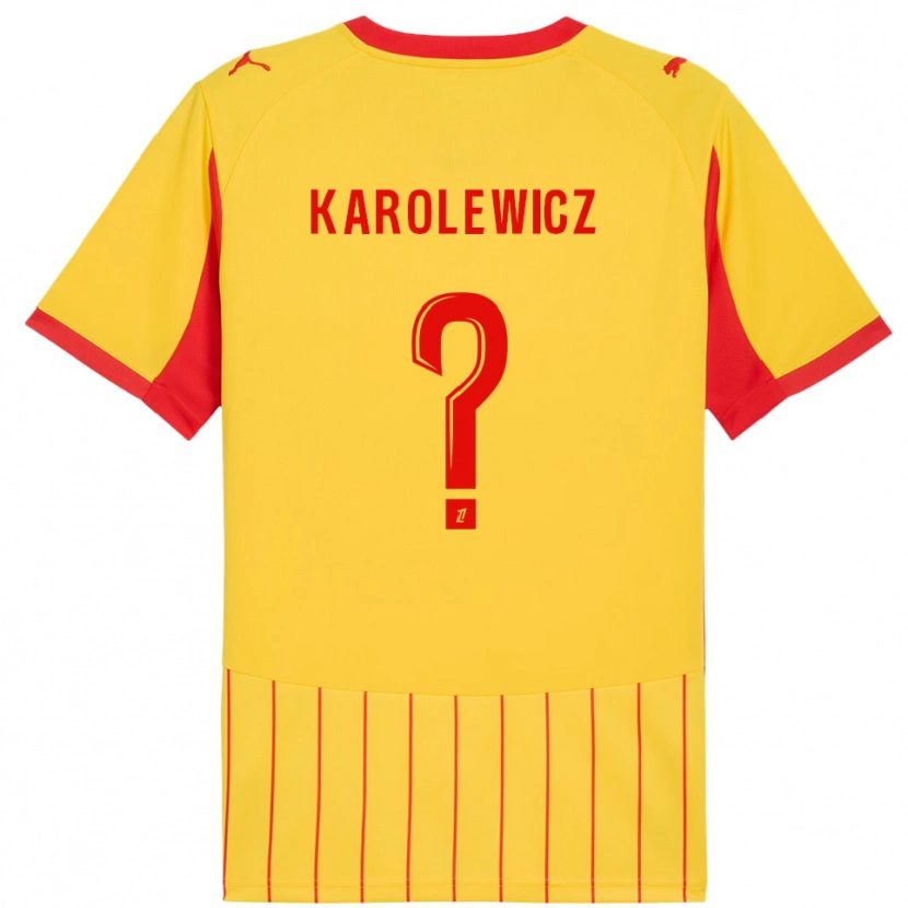 Danxen Femme Maillot Roman Karolewicz #0 Jaune Rouge Tenues Domicile 2025/26 T-Shirt