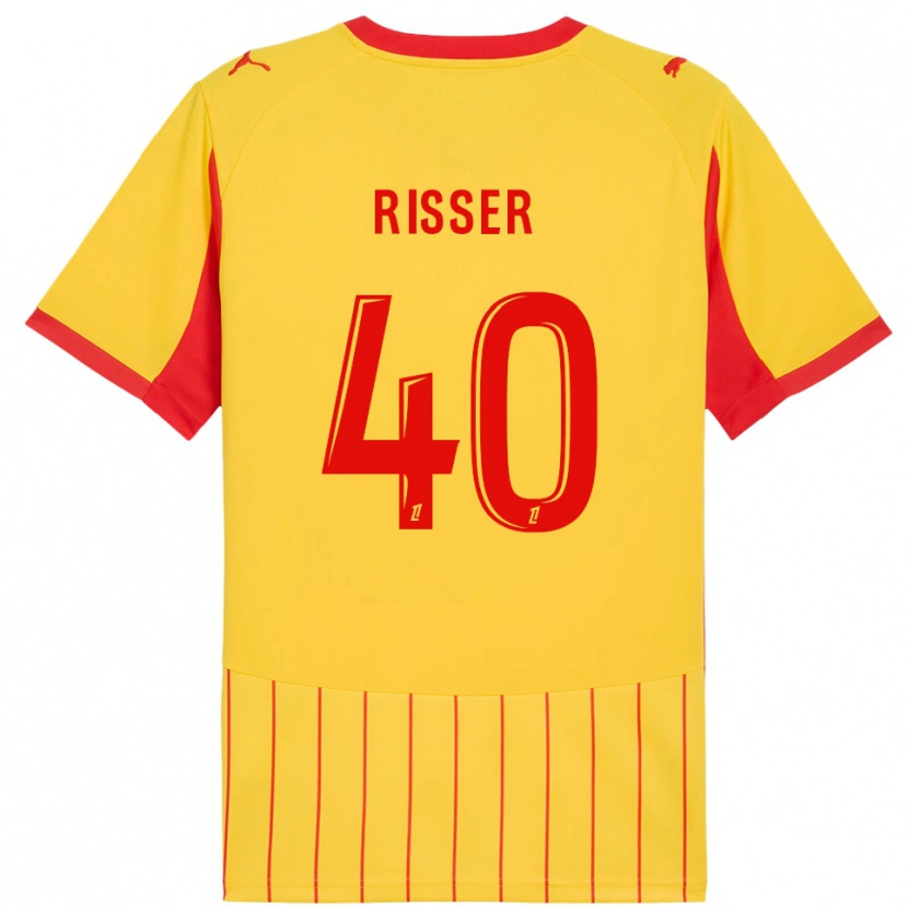Danxen Femme Maillot Robin Risser #40 Jaune Rouge Tenues Domicile 2025/26 T-Shirt