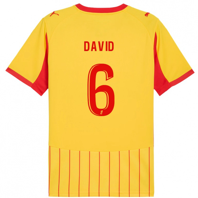 Danxen Femme Maillot Tess David #6 Jaune Rouge Tenues Domicile 2025/26 T-Shirt