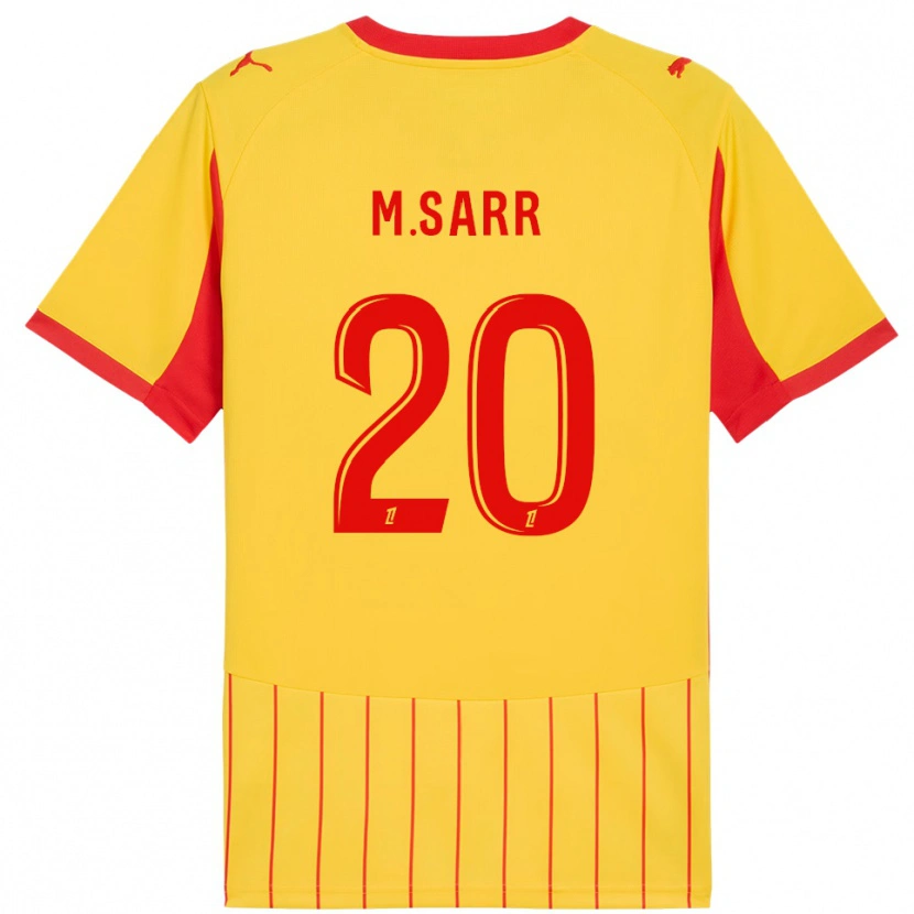 Danxen Femme Maillot Malang Sarr #20 Jaune Rouge Tenues Domicile 2025/26 T-Shirt