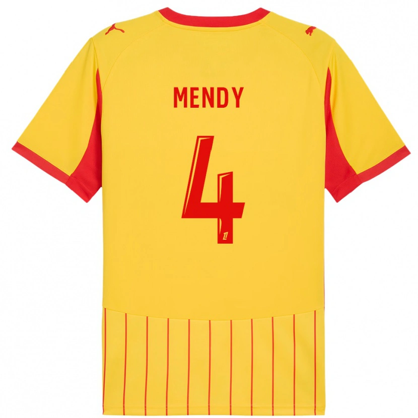 Danxen Femme Maillot Ellijah Mendy #4 Jaune Rouge Tenues Domicile 2025/26 T-Shirt