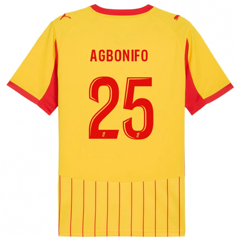 Danxen Femme Maillot Jeremy Agbonifo #25 Jaune Rouge Tenues Domicile 2025/26 T-Shirt