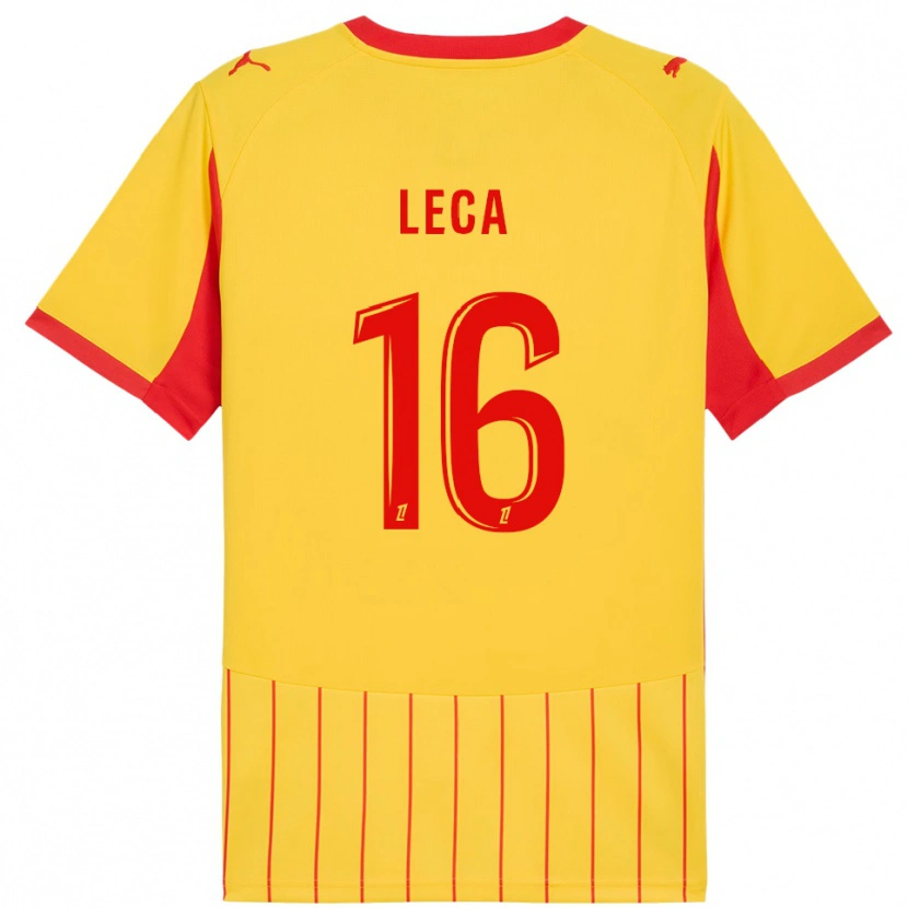 Danxen Femme Maillot Jean-Louis Leca #16 Jaune Rouge Tenues Domicile 2025/26 T-Shirt