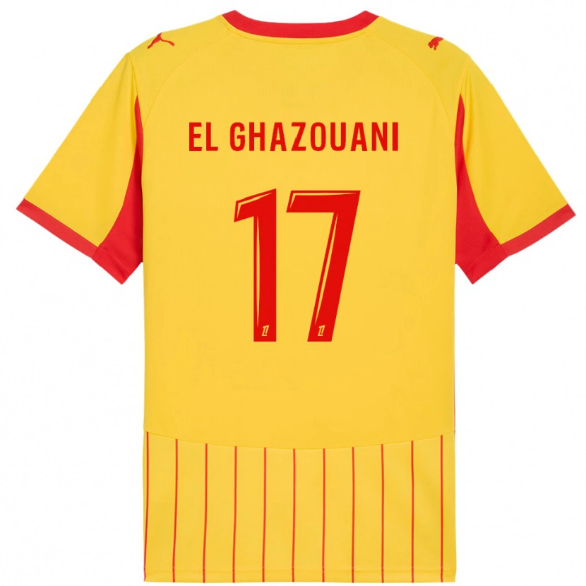 Danxen Femme Maillot Fatima El Ghazouani #17 Jaune Rouge Tenues Domicile 2025/26 T-Shirt
