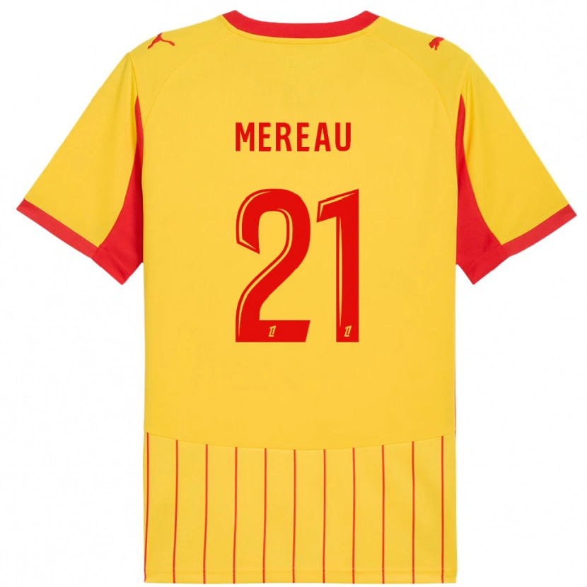 Danxen Femme Maillot Alizée Mereau #21 Jaune Rouge Tenues Domicile 2025/26 T-Shirt