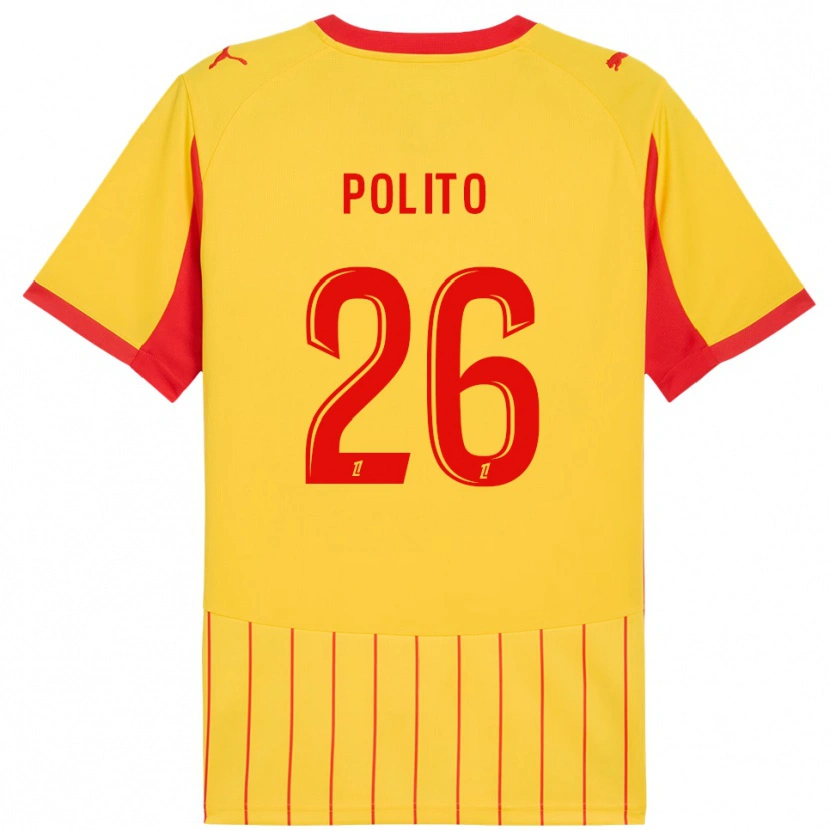 Danxen Femme Maillot Carla Polito #26 Jaune Rouge Tenues Domicile 2025/26 T-Shirt