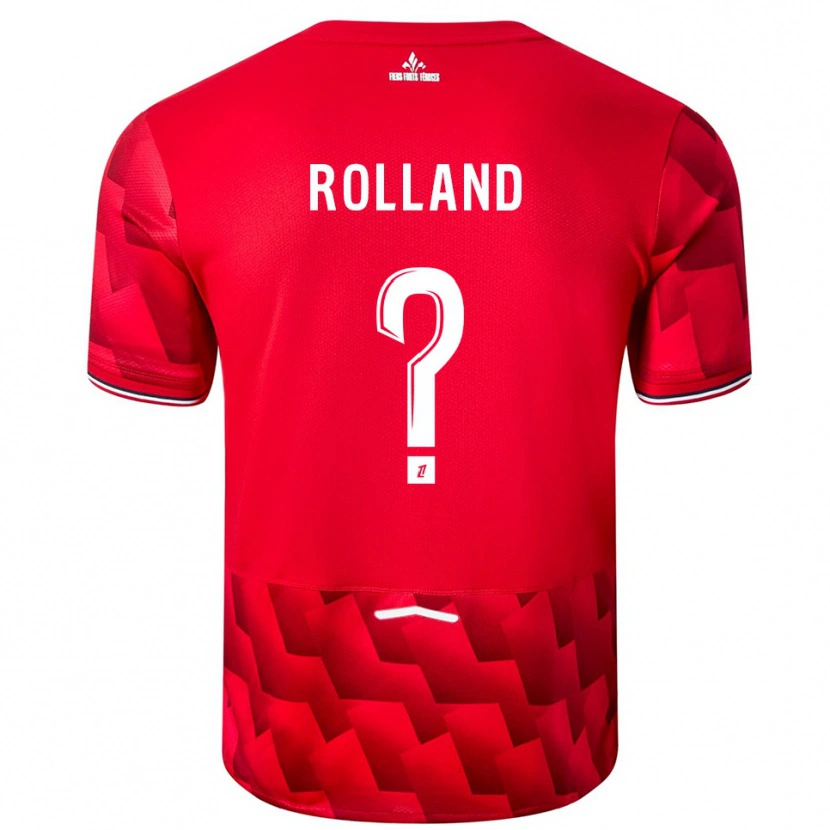 Danxen Femme Maillot Baptiste Rolland #0 Rouge Blanc Tenues Domicile 2025/26 T-Shirt