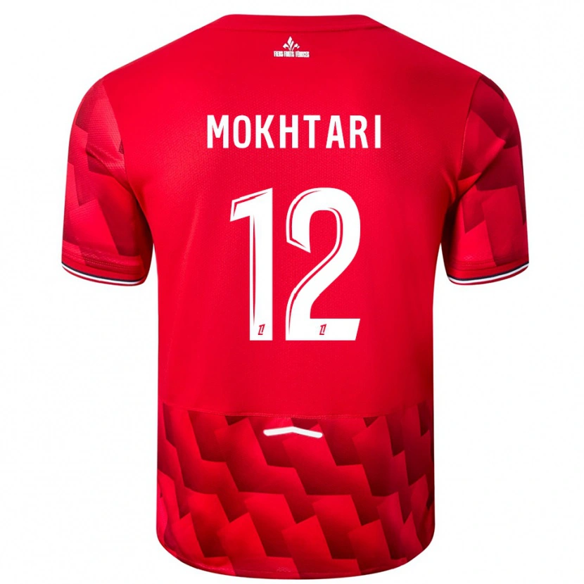 Danxen Femme Maillot Brahim Mokhtari #12 Rouge Blanc Tenues Domicile 2025/26 T-Shirt