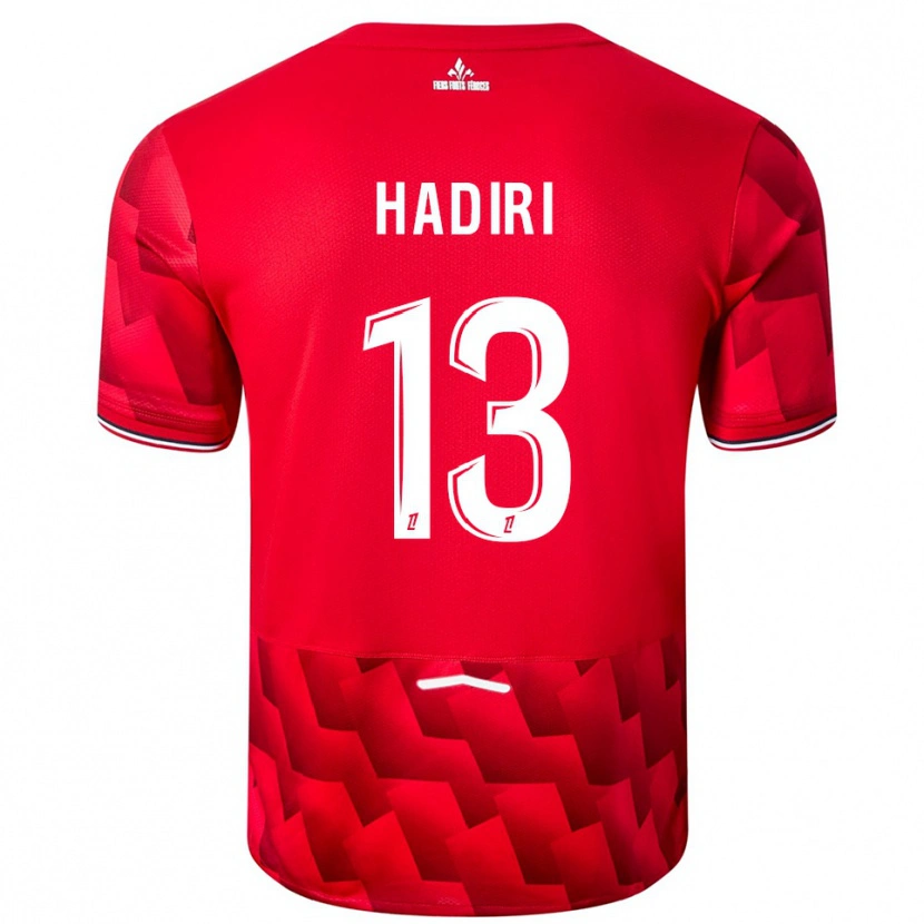 Danxen Femme Maillot Elias Hadiri #13 Rouge Blanc Tenues Domicile 2025/26 T-Shirt
